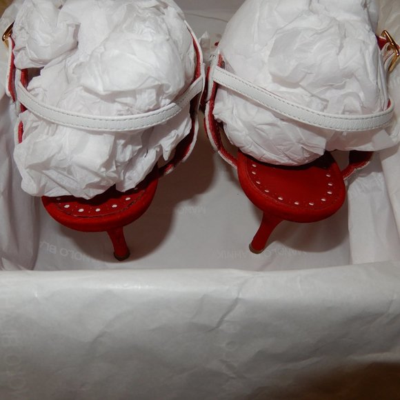 MANOLO BLAHNIK 70MM KAKANGA SUEDE SANDAL - Picture 3 of 3